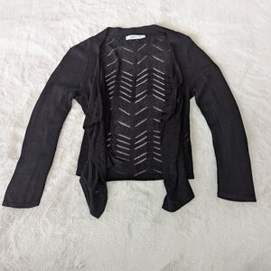 *2 For $30*  Ricki's Pointelle Knit Drape Front Cardigan, sz S